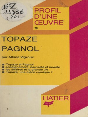 cover image of Topaze, Pagnol